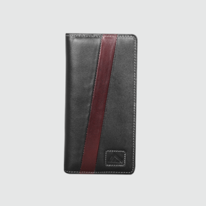 Handcrafted Maroon Streak Leather Long Wallet MFW04